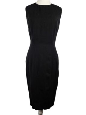 Vintage Holt Renfrew Black Wool Sheath Dress